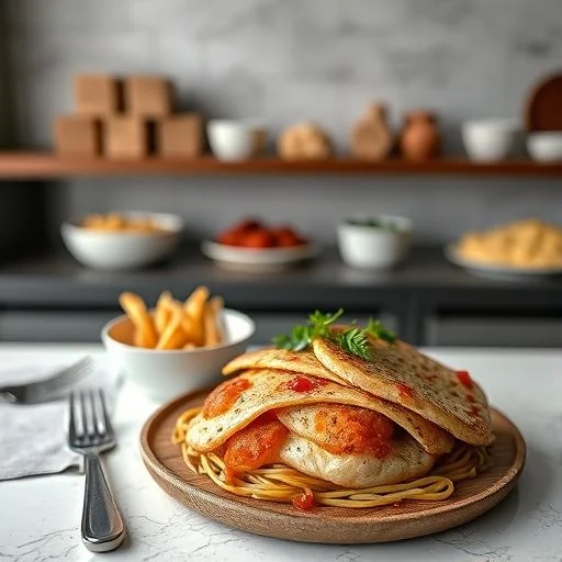 An exquisitely presented, single gourmet dessert, such as a deconstructed lemon meringue tart or a chocolate lava cake with a delicate berry coulis, on an elegant porcelain plate.